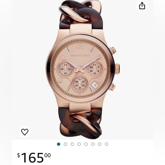 MICHAEL KORS MK4269 Two Tone Chain Link Watch Gold Rose Gold Tortoise - Picture 2 of 7